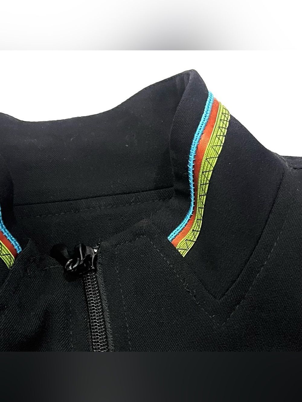 Nancy Bolen Embroidered Sequin Black Pink Floral Zip Blazer Jacket Women’s Top - Picture 9 of 16